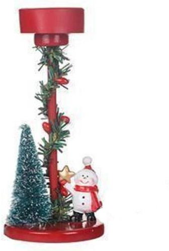 картинка ВОЛШЕБНАЯ СТРАНА Подсвечник Снеговик у ёлки (110243) от магазина Tovar-RF.ru