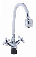 картинка Смеситель АНТЕЙ 5770717-ANT Радуга Смеситель д/кухни с 2-мя рукоятками, с силиконовым изливом, креп.гайка, белый от магазина Tovar-RF.ru