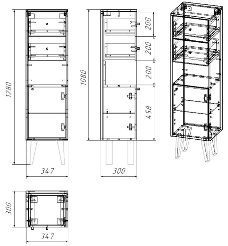 картинка Шкаф LUNO, 35см, напольный, правый, 1дв.,2 ящ., 1 откр. полка,белый глянец магазин Tovar-RF.ru являющийся официальным дистрибьютором в России фото 5 картинка Шкаф LUNO, 35см, напольный, правый, 1дв.,2 ящ., 1 откр. полка,белый глянец от магазина Tovar-RF.ru фото 5