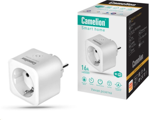 картинка Таймер электронный с розеткой CAMELION (14503) SMART HOME BNS/SH-1/16A/WIFI магазин Tovar-RF.ru являющийся официальным дистрибьютором в России картинка Таймер электронный с розеткой CAMELION (14503) SMART HOME BNS/SH-1/16A/WIFI от магазина Tovar-RF.ru