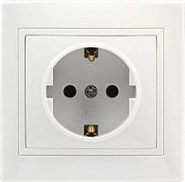 картинка розетка smartbuy (sbe-01w-16-s1-z-c) венера, 1-местная, белый от магазина Tovar-RF.ru