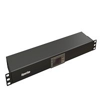 картинка hyperline tmp-230v/2w-ral9004 микропроцессорная контрольная панель,1u, для всех шкафов 19'', подключение до двух устройств, датчик температуры, кабель питания, цвет черный (ral 9004) от магазина Tovar-RF.ru