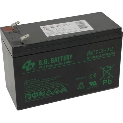 картинка акб b.b. battery bc 7.2-12 (12в 7,2ач  дхшхв 151x65x100 мм, масса 2,2 кг)  клеммы f2 от магазина Tovar-RF.ru