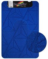 картинка Коврик для ванной САНАКС 00850 Коврик в ванную CROSS-LOOP, двойной, СИНИЙ,однотонный, 500х800, 500х400 мм,100% полиэстер от магазина Tovar-RF.ru