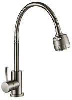 картинка Смеситель АНТЕЙ 511513-ANT Булат Смеситель д/кухни шар. с гибким изливом нерж.сталь от магазина Tovar-RF.ru
