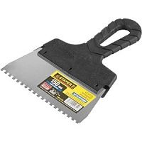 картинка Шпатель STAYER "PROFESSIONAL" нержавеющий зубчатый с пластмассовой ручкой, 150мм, зуб 4х4мм[1009-15-04] от магазина Tovar-RF.ru