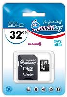картинка карта памяти smartbuy (sb32gbsdcl10-01) microsdhc 32gb class10 uhs-i + адаптер от магазина Tovar-RF.ru