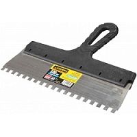 картинка Шпатель STAYER "PROFESSIONAL" нержавеющий зубчатый с пластмассовой ручкой, 300мм, зуб 10х10мм[1009-30-10] от магазина Tovar-RF.ru