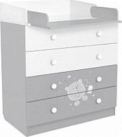 картинка комод polini комод polini kids french 1580, teddy, белый-серый (2 кор.) от магазина Tovar-RF.ru