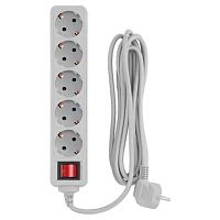 картинка pc pet сетевой фильтр aap01006-3-g 3м (5 розеток, euro, euro/rus), серый {619890} от магазина Tovar-RF.ru