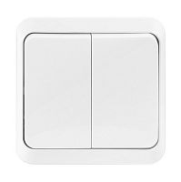 картинка выключатель SMARTBUY (SBE-03w-10-SW2-0) Юпитер, 2-клавишный, белый от магазина Tovar-RF.ru