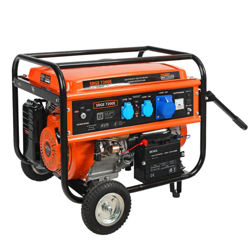картинка Генератор бензиновый PATRIOT Max Power SRGE 7200E [474103188] {Двигатель: 4т, OHV, АИ-92, 420 сс, 14 л.с; Мощность ном/макс: 6.0/6.5 кВт; Объём бака: 25 л; Розетки: 2 евро 16А,1 евро 32А; Вес: 86 кг;} от магазина Tovar-RF.ru