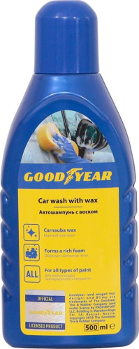 картинка автошампунь goodyear gy000801 с воском, пластиковая бутылка 500мл от магазина Tovar-RF.ru являющимся официальным дистрибьютором в России картинка автошампунь goodyear gy000801 с воском, пластиковая бутылка 500мл от магазина Tovar-RF.ru