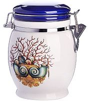 картинка Банка для сыпучих LORAINE 30807 белый, синий от магазина Tovar-RF.ru