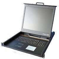 картинка procase e1908 консоль однорельсовая , квм 8 порт, lcd 19'', single rail console kvm 8 port, lcd d-sub, usb, разрешение 1280*1024, 8 кабелей от магазина Tovar-RF.ru