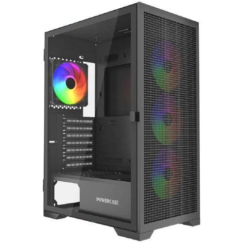 картинка Powercase Mistral B415, Tempered Glass, 4x 120mm ARGB PWM Fans, чёрный, ATX  (CMAB415-A4) от магазина Tovar-RF.ru