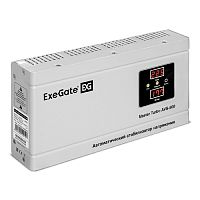 картинка exegate ex291744rus стабилизатор напряжения exegate master turbo avs-500 (500ва, 100-265в, цифр. индикация вход/вых. напряжения, 220в±8%, кпд 98%, 5 уровней защиты, задержка, усиленный метал.корпус, е от магазина Tovar-RF.ru