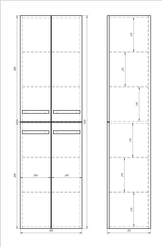 картинка Пенал ALMI, 50 см, подвесной/напольный, 4 дверцы, 4 стеклянные полки, белый глянец магазин Tovar-RF.ru являющийся официальным дистрибьютором в России фото 2 картинка Пенал ALMI, 50 см, подвесной/напольный, 4 дверцы, 4 стеклянные полки, белый глянец от магазина Tovar-RF.ru фото 2