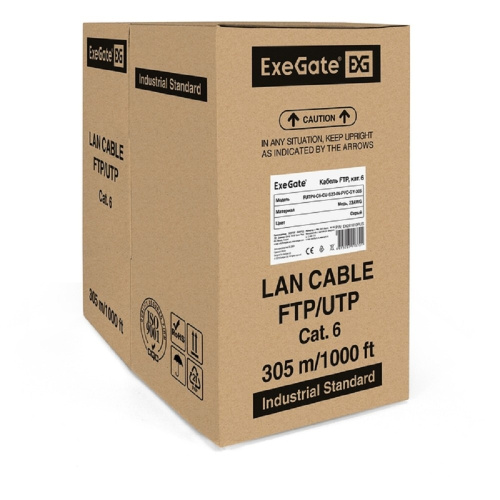 картинка exegate ex281810rus кабель exegate futp4-c6-cu-s23-in-pvc-gy-305 ftp 4 пары кат.6 медь, 23awg, экран, бухта 305м, серый, pvc магазин Tovar-RF.ru являющийся официальным дистрибьютором в России картинка exegate ex281810rus кабель exegate futp4-c6-cu-s23-in-pvc-gy-305 ftp 4 пары кат.6 медь, 23awg, экран, бухта 305м, серый, pvc от магазина Tovar-RF.ru