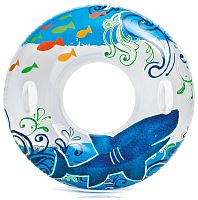 картинка круг для плавания intex круг надувной для плавания 97 см. (в коробке) прозрачный с ручками (3 вида). арт. 58263npот магазина Tovar-RF.ru
