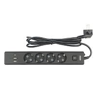 картинка powercube бытовой удлинитель (pc-7b-2m) 4р с/з вык.,3usb, 3500 вт, 16а, 1.9 м, 3*1,0 (черный) {22313} от магазина Tovar-RF.ru