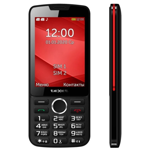 картинка texet tm-308 черный-красный магазин Tovar-RF.ru являющийся официальным дистрибьютором в России картинка texet tm-308 черный-красный от магазина Tovar-RF.ru