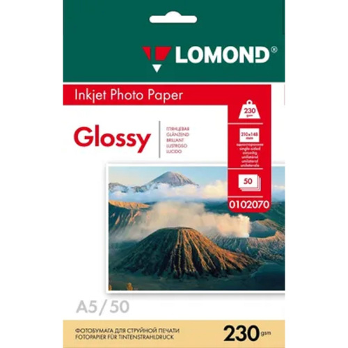 картинка LOMOND 0102070 А5 50л. Глянцевая фотобумага 230г/м2 магазин Tovar-RF.ru являющийся официальным дистрибьютором в России картинка LOMOND 0102070 А5 50л. Глянцевая фотобумага 230г/м2 от магазина Tovar-RF.ru