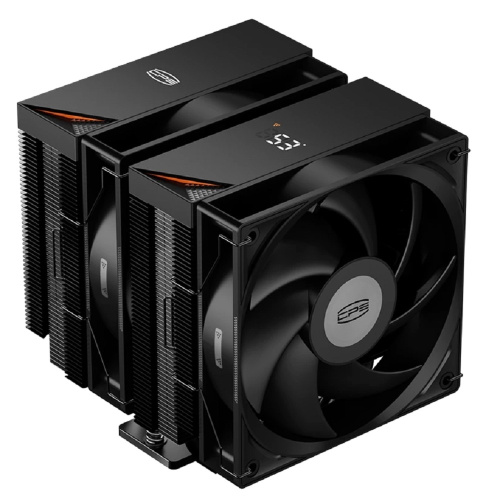 картинка кулер pccooler rt620 digital bk  s115x/1200/1700/1851/am4/am5 (tdp 265w, 2x120mm pwm fan, 6 тепловых трубок 6мм, 500-2200rpm, 28-32dba) от магазина Tovar-RF.ru