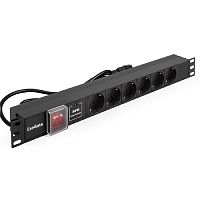 картинка exegate ex280834rus блок розеток exegate serverpro pdu-19h609 al-6s-c14-2, 19",1u,алюм, 6schuko, кабель с c14 2м, spd1 от магазина Tovar-RF.ru