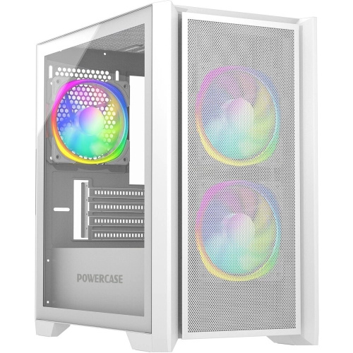 картинка Powercase Alisio Micro Z3W ARGB, Tempered Glass, 3x 120mm ARGB fan, белый, mATX  (CAMZW-A3) от магазина Tovar-RF.ru