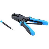 картинка hyperline ht-2008ar инструмент обжимной для rj-45, rj-12, rj-11 (8p8c, 6p6c, 4p4c), профессиональный, с храповым механизмом  от магазина Tovar-RF.ru