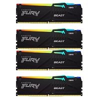 картинка kingston ddr5 dimm 4x32gb 5600mhz kf556c40bbak4-128 fury beast black rgb rtl gaming pc5-44800 cl40 288-pin 1.25в dual rank с радиатором ret от магазина Tovar-RF.ru