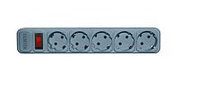 картинка сетевой фильтр centek ст-8900-5-1,8 gray (серый) 5 розеток, 1,8 м, двойная защита, макс до 2200 вт от магазина Tovar-RF.ru