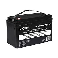 картинка exegate ex282985rus аккумуляторная батарея dt 12100 (12v 100ah, под болт м6) от магазина Tovar-RF.ru