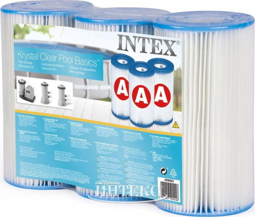 картинка картридж "а" (блок из 3шт) для фильтр-насосов intex 29003от магазина Tovar-RF.ru