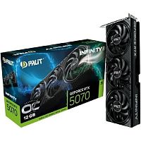 картинка видеокарта palit  rtx5070 infinity3 oc nvidia geforce rtx 5070 12gb 192bit gddr7 2325/28000 hdmix1 dpx3 hdcp ret от магазина Tovar-RF.ru