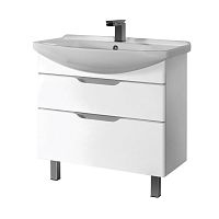 картинка Тумба LAGUNA PLUS, 105 см, подвесная/напольная, 2 ящика, с опорами, белый глянец от магазина Tovar-RF.ru