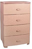 картинка Комод АЛЬТЕРНАТИВА М4061 Плетенка 4-х секцион. широкий (какао) от магазина Tovar-RF.ru