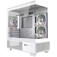 картинка powercase корпус vision micro s3w, tempered glass, type-c, 3x 120mm argb pwm fan, белый, matx  (cvmmsw-a3) от магазина Tovar-RF.ru