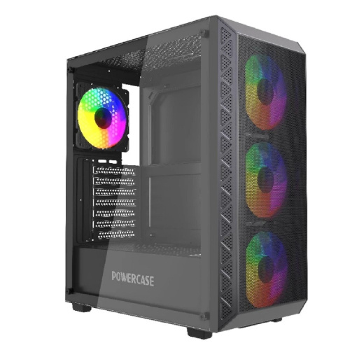 картинка Powercase Корпус Mistral S4B, Tempered Glass, 4x 120mm FRGB Fans, чёрный, ATX  (CMSB-L4) от магазина Tovar-RF.ru