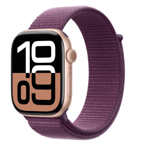 картинка apple watch series 10 46mm rose gold aluminium case with plum sport loop (mwwv3lw/a) от магазина Tovar-RF.ru