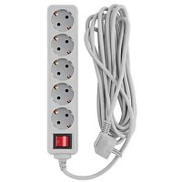 картинка pc pet сетевой фильтр ap01006-5-gr 5м (5 розеток, euro, euro/rus), серый {619891} от магазина Tovar-RF.ru
