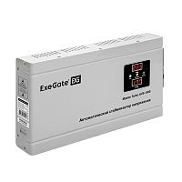 картинка exegate ex291746rus стабилизатор напряжения exegate master turbo avs-1500 (1500ва, 100-265в, цифр. индикация вход/вых. напряжения, 220в±8%, кпд 98%, 5 уровней защиты, задержка, усиленный метал.корпус, от магазина Tovar-RF.ru
