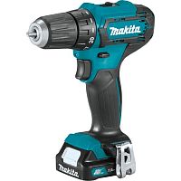 картинка Makita DF333DWYE Дрель ак,{12В,2х1.5Ач Li-ion(слайдер),БЗП-10мм,0-450\1700об\м,30\14Нм,1.1кг,чем,подсв} от магазина Tovar-RF.ru