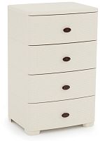 картинка Комод АЛЬТЕРНАТИВА М4059 Плетенка 4-х секцион. широкий (сл.кость) от магазина Tovar-RF.ru