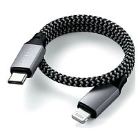 картинка кабель usb type-c - lightning, m/m, 0.25 м, satechi, косм/сер, st-tcl10m от магазина Tovar-RF.ru