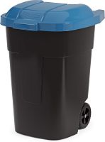 картинка Контейнер АЛЬТЕРНАТИВА М4664 для мусора 65л (на колесах)(черный с синей крышкой) от магазина Tovar-RF.ru