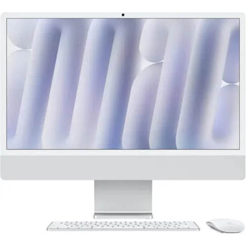 картинка apple imac 24-inch 2024 [mwuu3x/a] (клав.рус.грав.) silver 24" retina 4.5k {(4880x2520) m4 10c cpu 10c gpu/16gb/256gb ssd/рекоменд.переход.1979059/1991284} от магазина Tovar-RF.ru