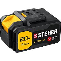 картинка STEHER Аккумуляторная батарея,20В 4 Ач Li-Ion тип V1  [V1-20-4] от магазина Tovar-RF.ru