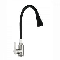 картинка Смеситель АНТЕЙ 577033 Садко Смеситель д/кухни шар. с силиконовым изливом черный нерж.сталь 1/11 от магазина Tovar-RF.ru